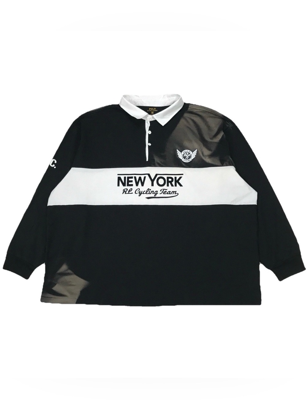 Polo Ralph Lauren New York Cycling Rugby Shirt 4XL Big 4XB Black Long Sleeve PRL